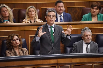 Félix Bolaños en el Congreso, este miércoles. 