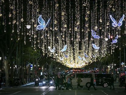 Encendido de las luces de Navidad de Barcelona en 2019.