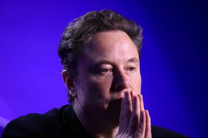 Elon Musk, CEO de SpaceX y Tesla, y propietario de X, durante una rueda de prensa en California.