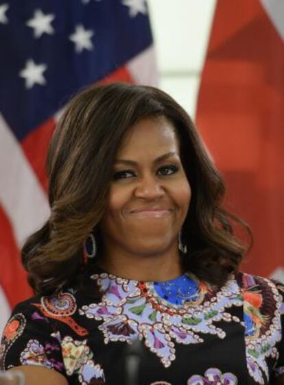 Michelle Obama en la visita a una escuela estadounidense.