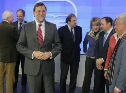 Mariano Rajoy, durante la reunión con los presidentes autonómicos del PP.