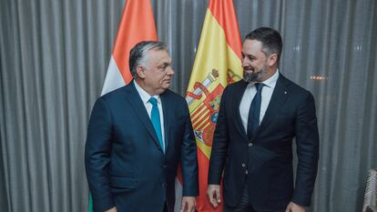 Viktor Orbán y Santiago Abascal, en Madrid en enero de 2022.