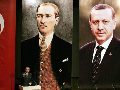 Recep Tayyip Erdogan, durante un mitin de su partido en Ankara, la semana pasada.
