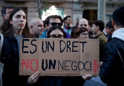 La manifestación por la vivienda del sábado en Barcelona.