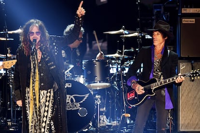 Aerosmith en los Grammy 2020.