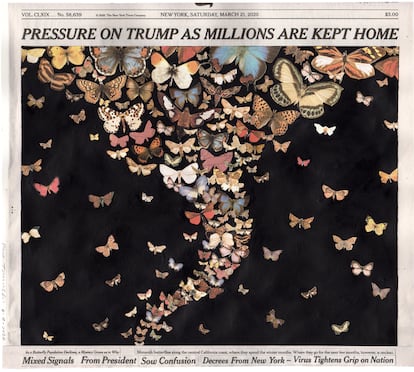 Obra del artista Fred Tomaselli, publicada en 'The New York Times' el 21 de marzo de 2020.