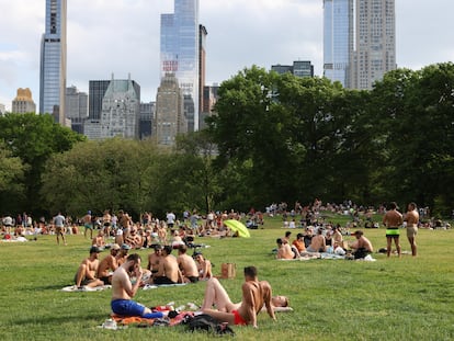 Pessoas aproveitam o Centra Park, em Nova York no último dia 23 de maio. REUTERS/Caitlin Ochs