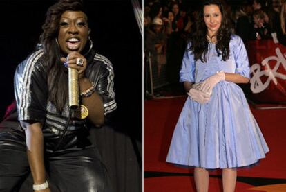 De izquierda a derecha, la cantante Missy Elliot en 2010 y la cantante Nerina Pallot en 2007.