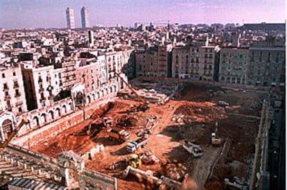 Aspecto de las obras del mercado de Santa Caterina.