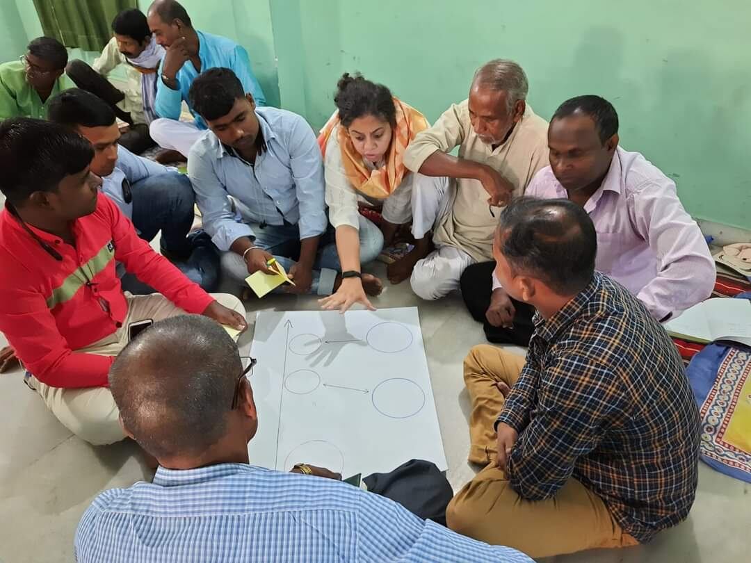 Majumdar, en un taller en colaboración con líderes políticos en agosto de 2023.