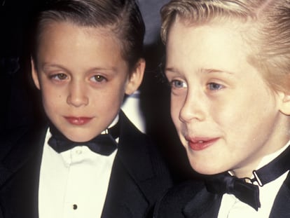 Kieran Culkin (izquierda) y Macaulay Culkin, en una gala de premios en marzo de 1991 en Los Ángeles.