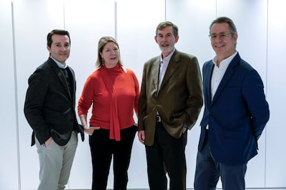 Toño Pons, Agnès Noguera, Rosendo Ortí y Diego Lorente, en el hotel Cospes Palau