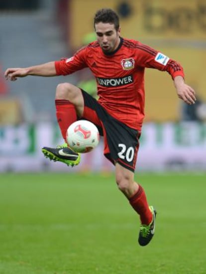 Daniel Carvajal, durante un partido con el Bayer Leverkusen 