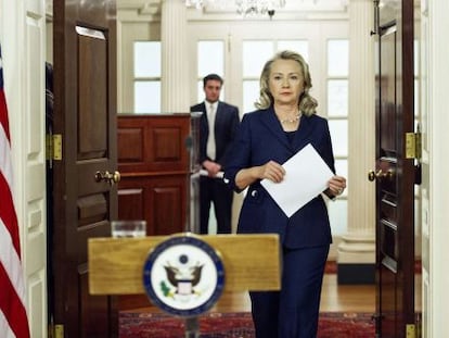 Hillary Clinton, al condenar el ataque del 11 de septiembre en Libia. 
