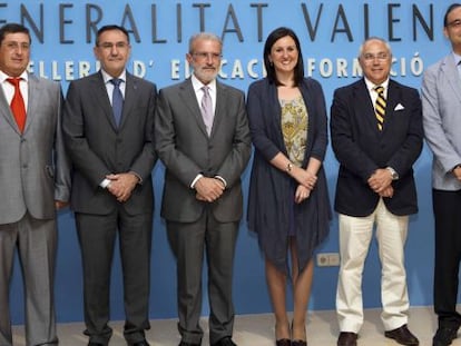 Los rectores valencianos en una reunión con la consejera de Educación, María José Català