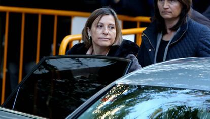 Carme Forcadell, llegando al Tribunal Supremo en 2017.