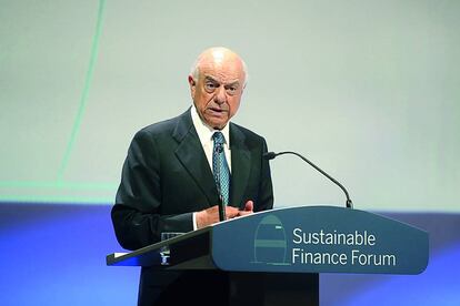El presidente de BBVA, Francisco González, en el Foro de Finanzas Sostenibles.