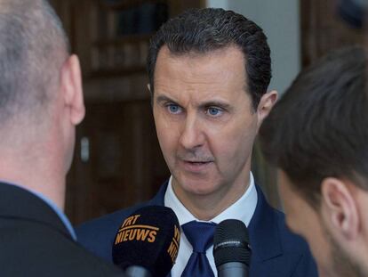 Bachar el Asad, durante un encuentro con la prensa en Damasco. 