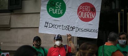 Protesta contra los desahucios en Barcelona, en una imagen de archivo.