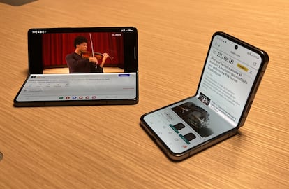 Los dos nuevos plegables de Samsung, el Galaxy Z Fold 4 y el Galaxy Z Flip 4.