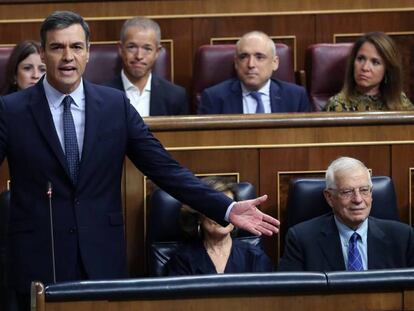 Pedro Sánchez en una de las dos sesiones de control al Gobierno de esta legislatura.