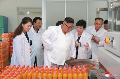 El líder norcoreano Kim Jong Un inspecciona una fábrica en esta foto sin fecha publicada por la Agencia Central de Noticias de Corea del Norte (KCNA), el 25 de julio de 2018.