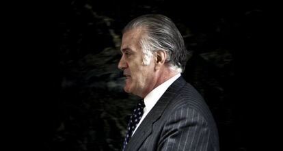 Luis Bárcenas entra a declarar ante el juez Pablo Ruz en la Audiencia Nacional.
