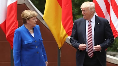 Angela Merkel y Donald Trump en la Cumbre del G-7 celebrada en Taormina (Sicilia).