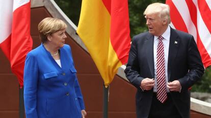 Angela Merkel y Donald Trump en la Cumbre del G7 que se celebró en Taormina (Sicilia).