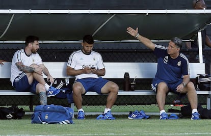 Messi, Agüero y Martino.