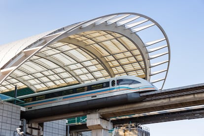 El tren de levitación magnética llamado Maglev, en 2019.