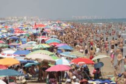 Vista de la Playa de Gand&iacute;a, Valencia, el pasado mes de agosto.