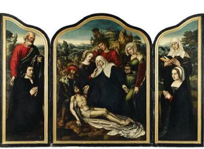 El tríptico <i>Lamentación de Cristo,</i> de Ambrosius Benson, vendido ayer en Londres.