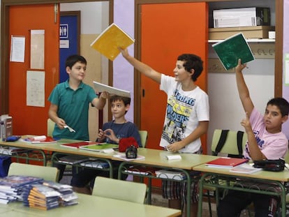 Inici de curs en una escola de Barcelona.