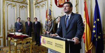 Rafael Catal&aacute; durante la toma de posesi&oacute;n del abogado general del Estado.