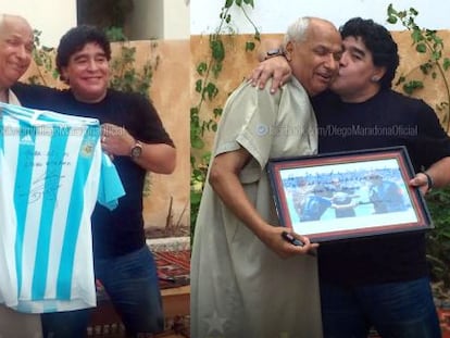 Maradona with former World Cup referee Ali Bennaceur.