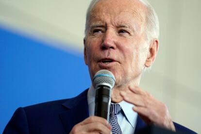 President Joe Biden speaks at the University of Nevada, Las Vegas, on March 15, 2023.