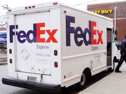 Un repartidor de Fedex en Chicago, Estados Unidos