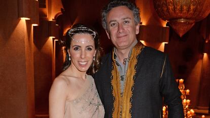 Alejandro Agag y Ana Aznar en una fiesta del Campeonato de Formula E en Marrakech, el 12 de enero de 2019.