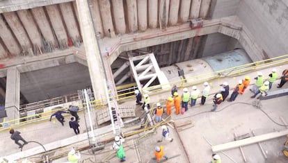 Puesta en marcha de la tuneladora 'Argentina', el 12 de octubre pasado.