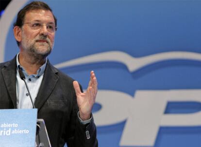 Mariano Rajoy, durante su intervención en el XIV Congreso Regional del PP de Madrid.