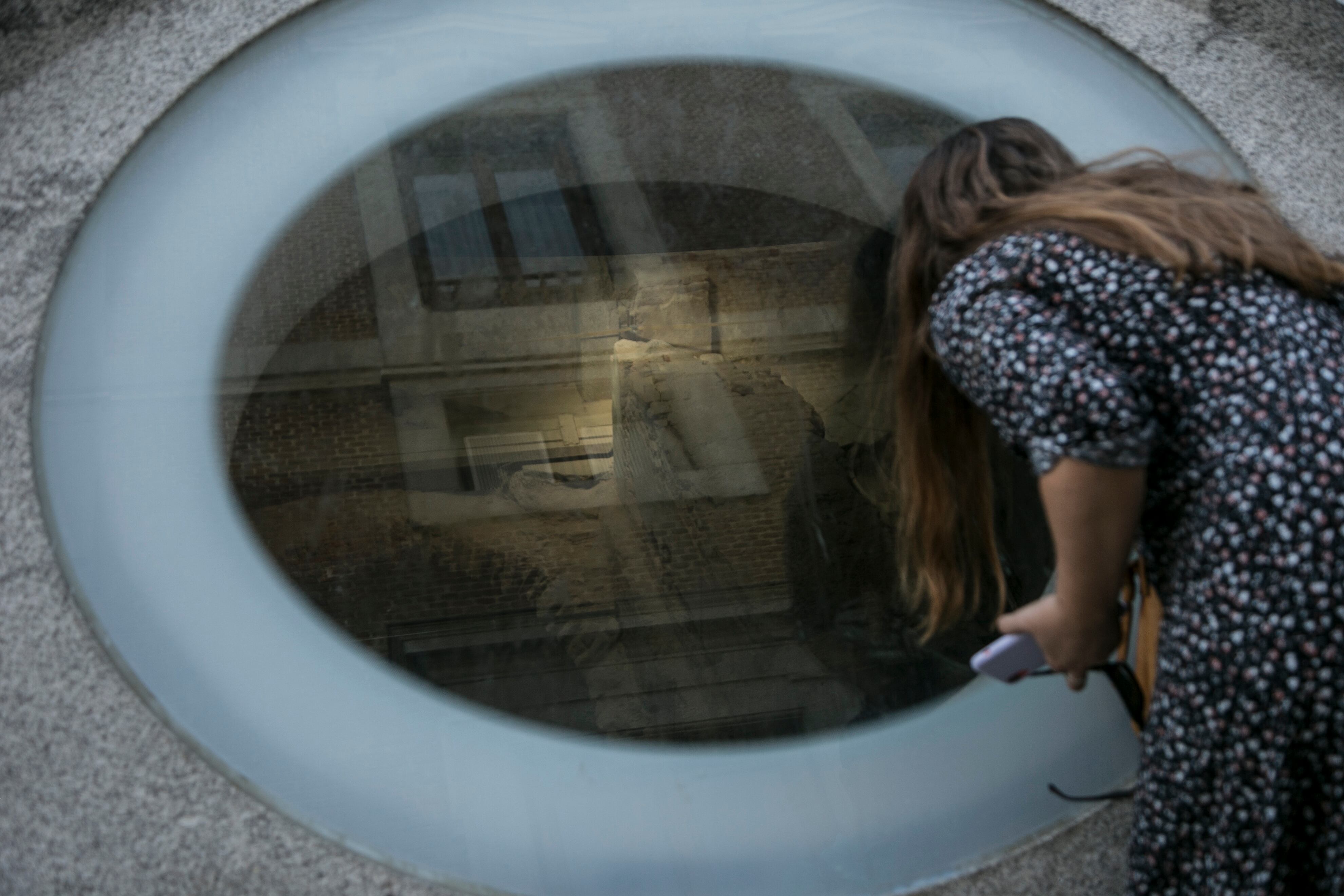 El pequeño mirador para observar los restos arqueológicos del palacio de Godoy, que aparecieron durante las obras de Bailén y Plaza de España.