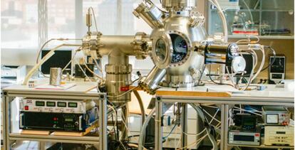 Instalación de construcción propia donde se han fabricado las nanopartículas de cobre y óxido de cobalto.