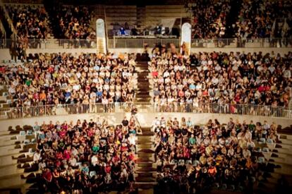 El Teatro Romano de Sagunto durante el Festival d'Estiu de Teatres de la Generalitat, en 2010