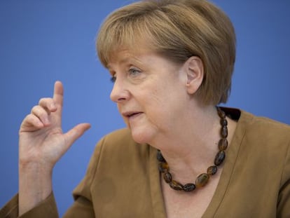 Angela Merkel, la pasada semana en Berl&iacute;n.