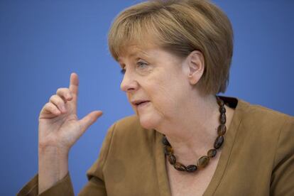 Angela Merkel, la pasada semana en Berlín.