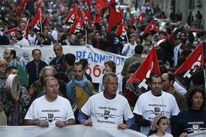 Manifestación de trabajadores de Seat en contra de la apertura de un expediente de regulación de empleo.