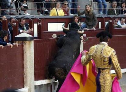 Abel Valls, en la novillada de ayer en Las Ventas.