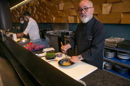 Ricardo Sanz en el restaurante Kabuki Wellington, en Madrid.