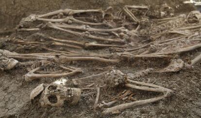 Una de las fosas comunes del cementerio de San Rafael de Málaga.